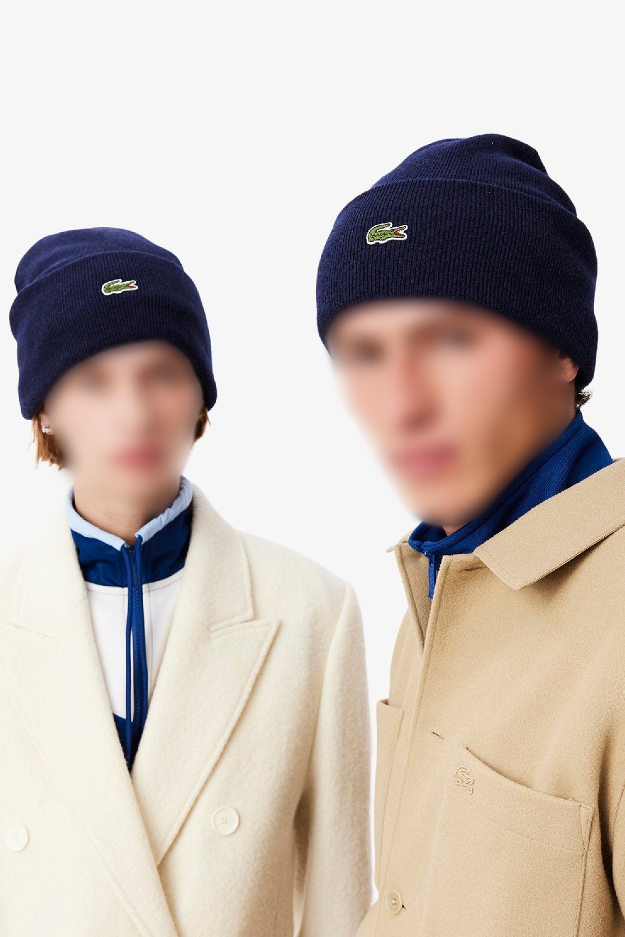Bonnet à revers en laine - Marine