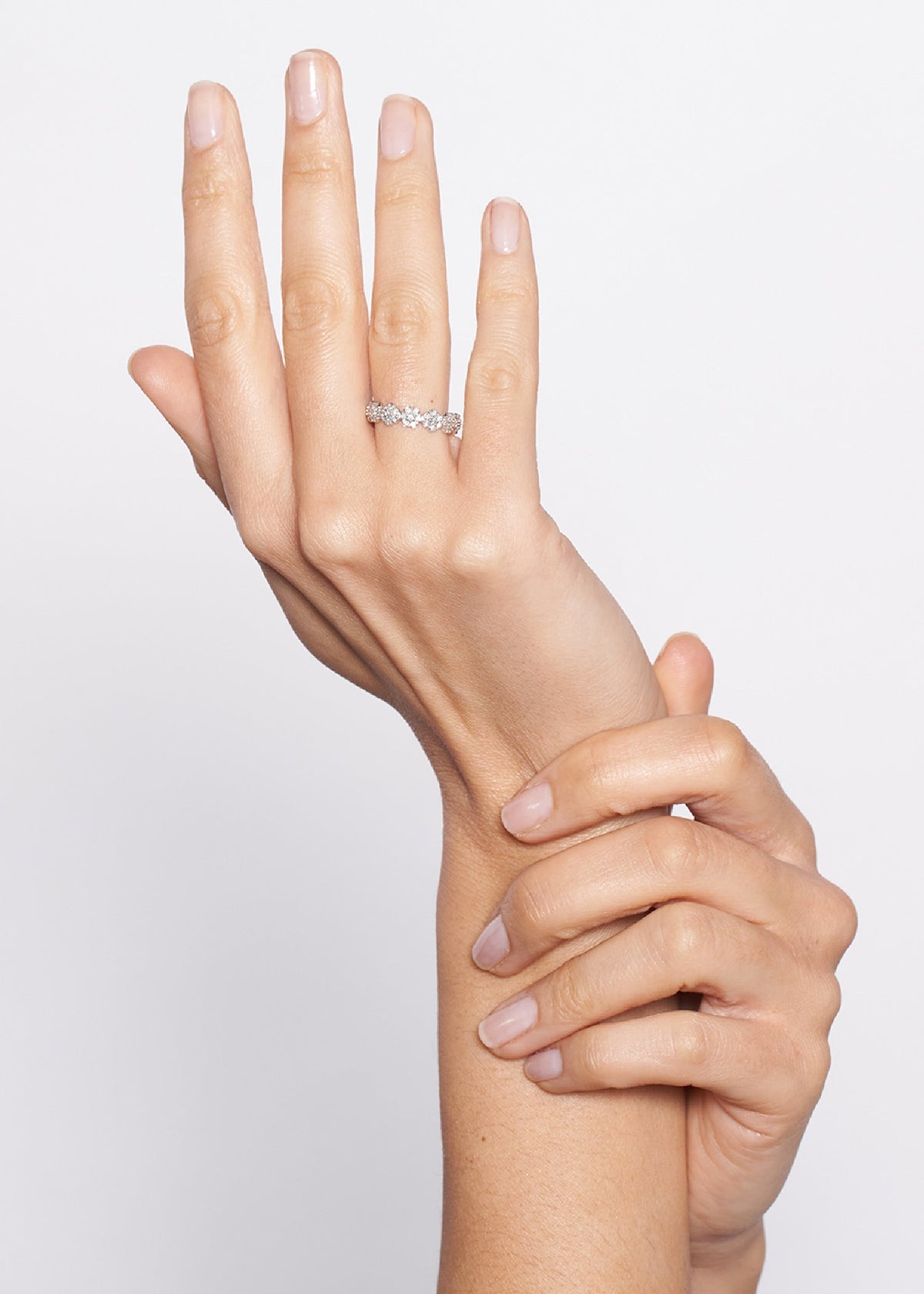 be mine lotus white mini diamond band
