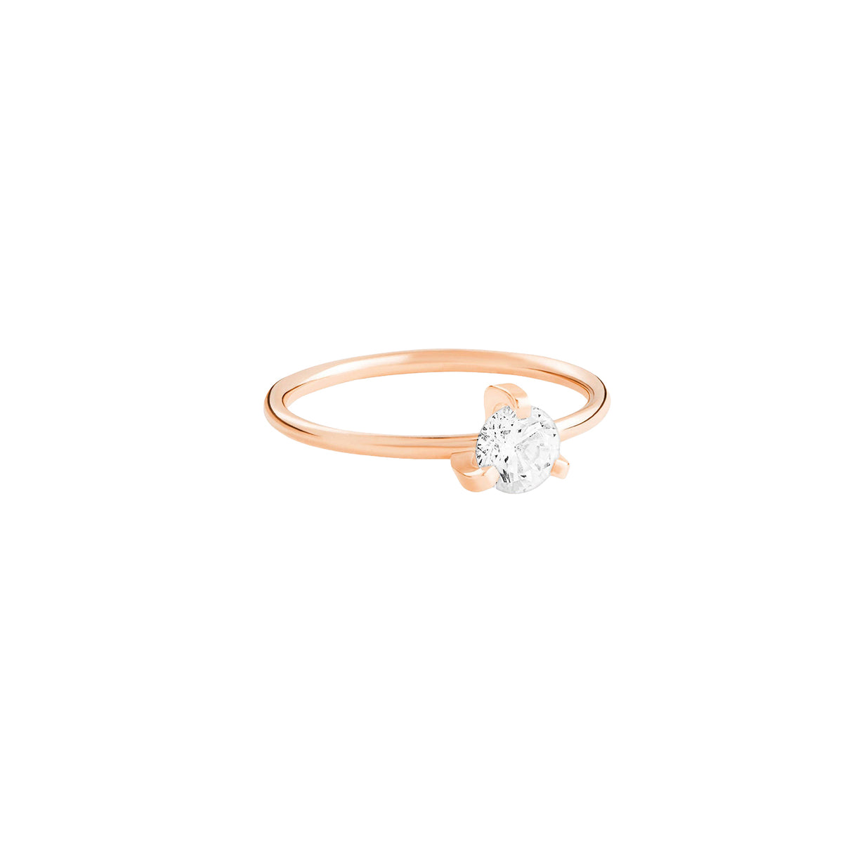 Maria solitaire diamond ring in 18-carat rose gold - White