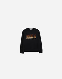 Ls triple logo crew neck sweatshirt - Noir