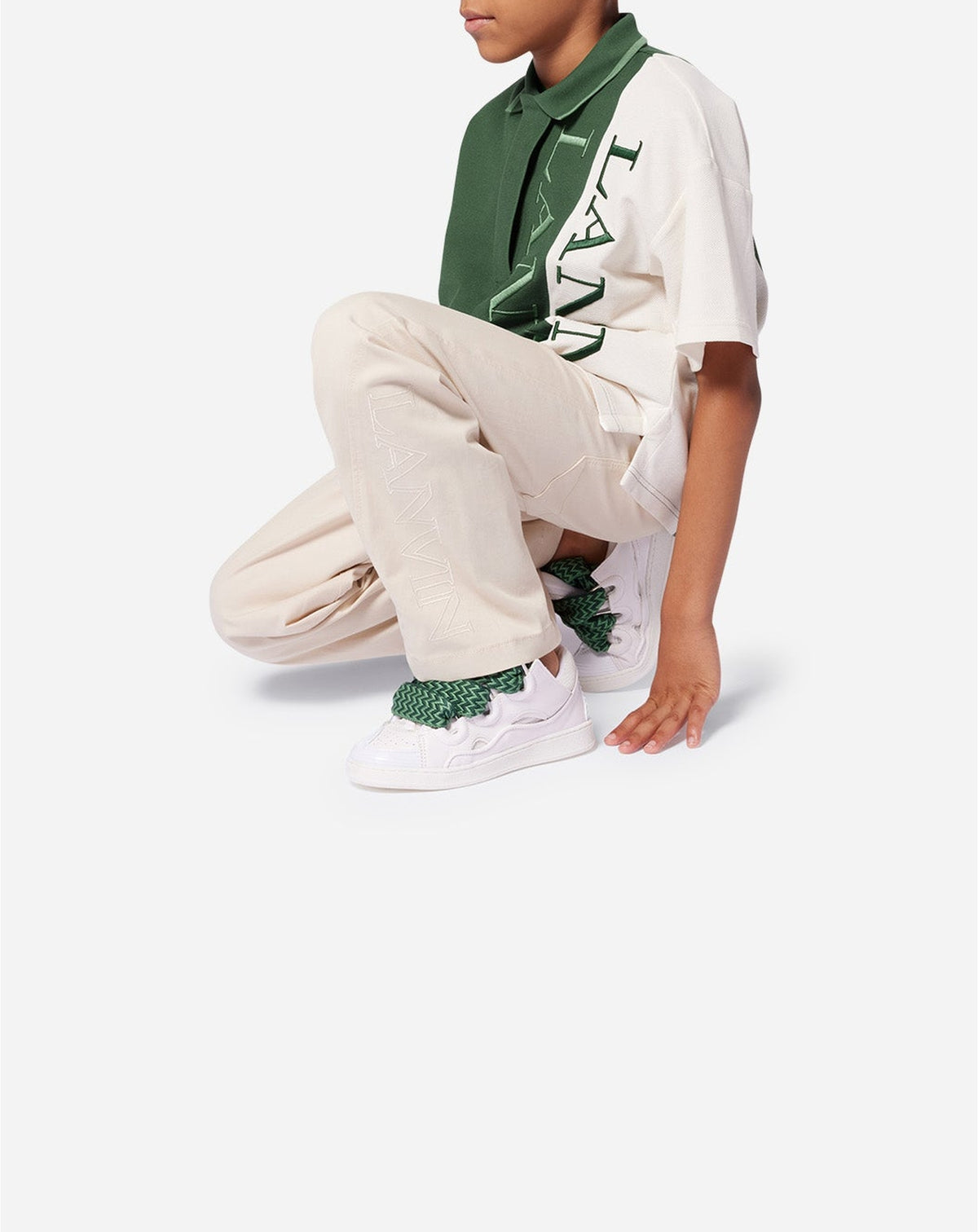 Polo bicolore - Blanc & Vert