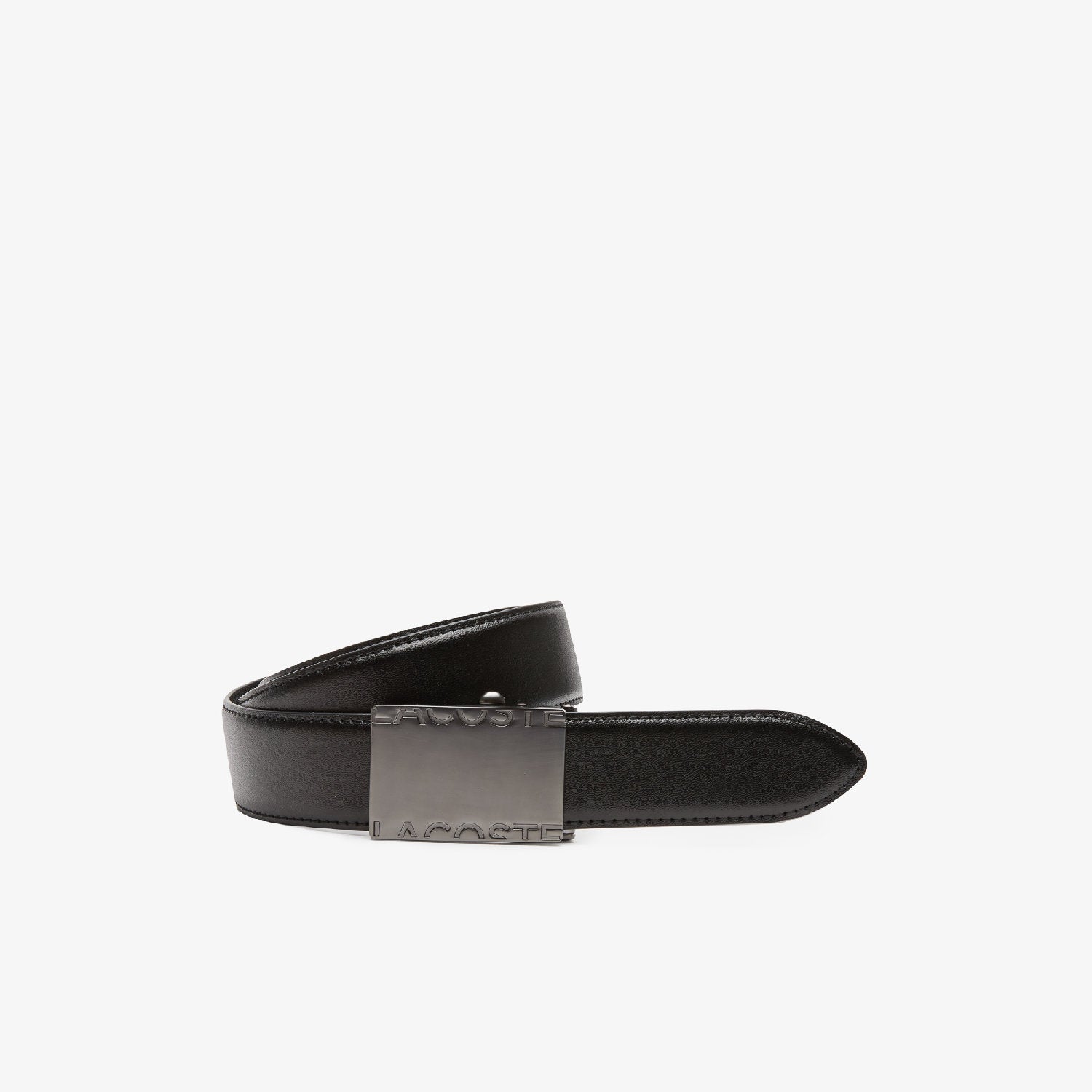 Ceinture avec boucle métallique en cuir - Noir