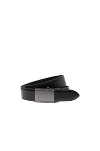 Ceinture avec boucle métallique en cuir - Noir