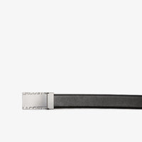Ceinture avec boucle métallique en cuir - Noir