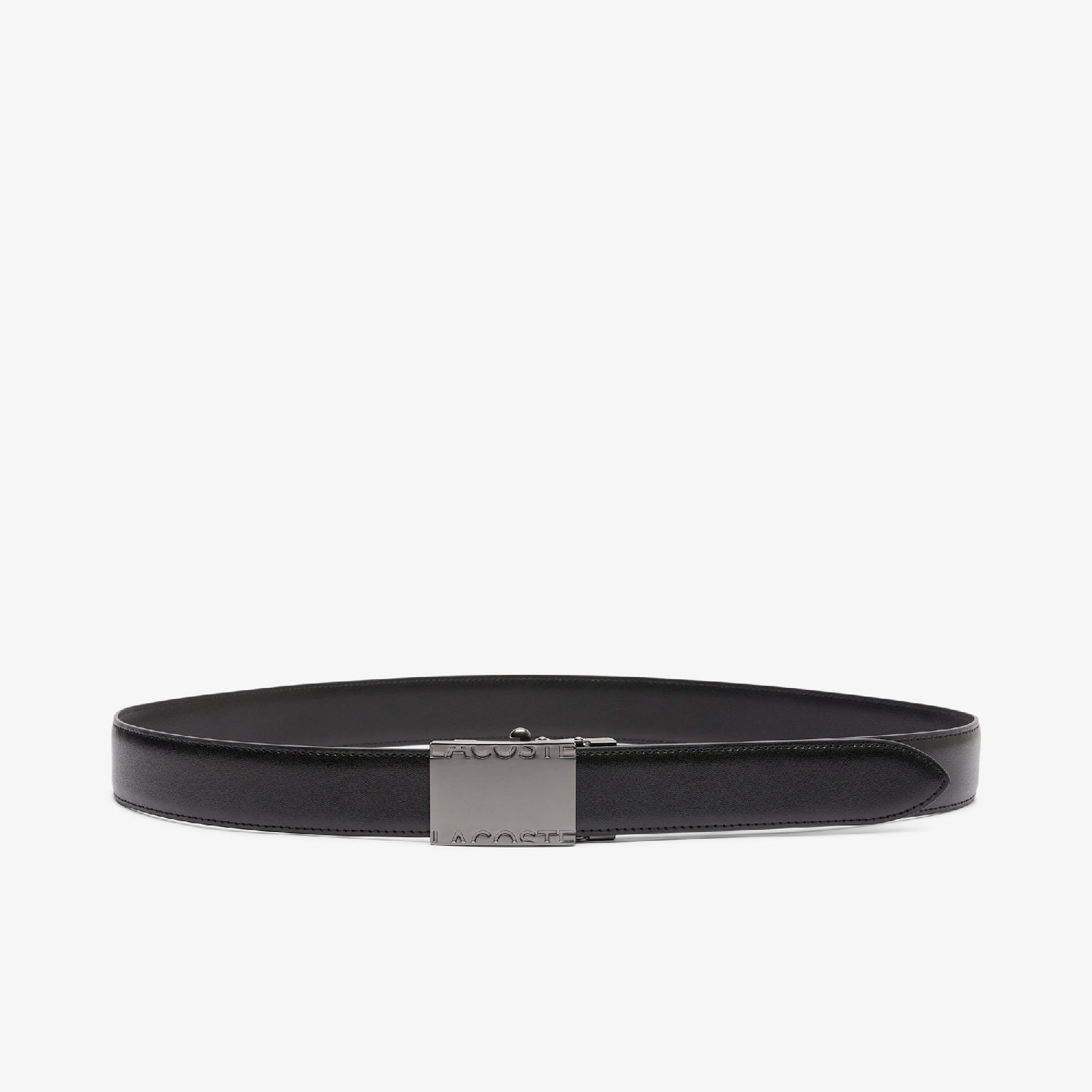 Ceinture avec boucle métallique en cuir - Noir