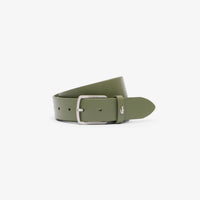 Ceinture grainée en cuir - Kaki