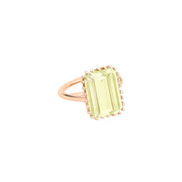 cocktail vertical lemon quartz ring