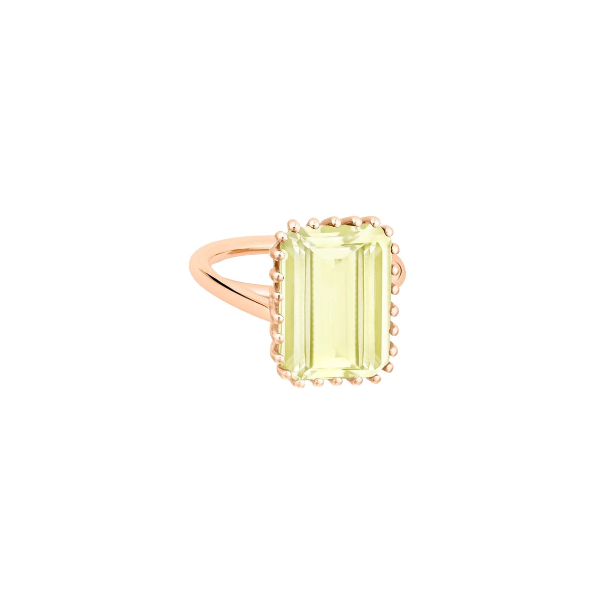 cocktail vertical lemon quartz ring