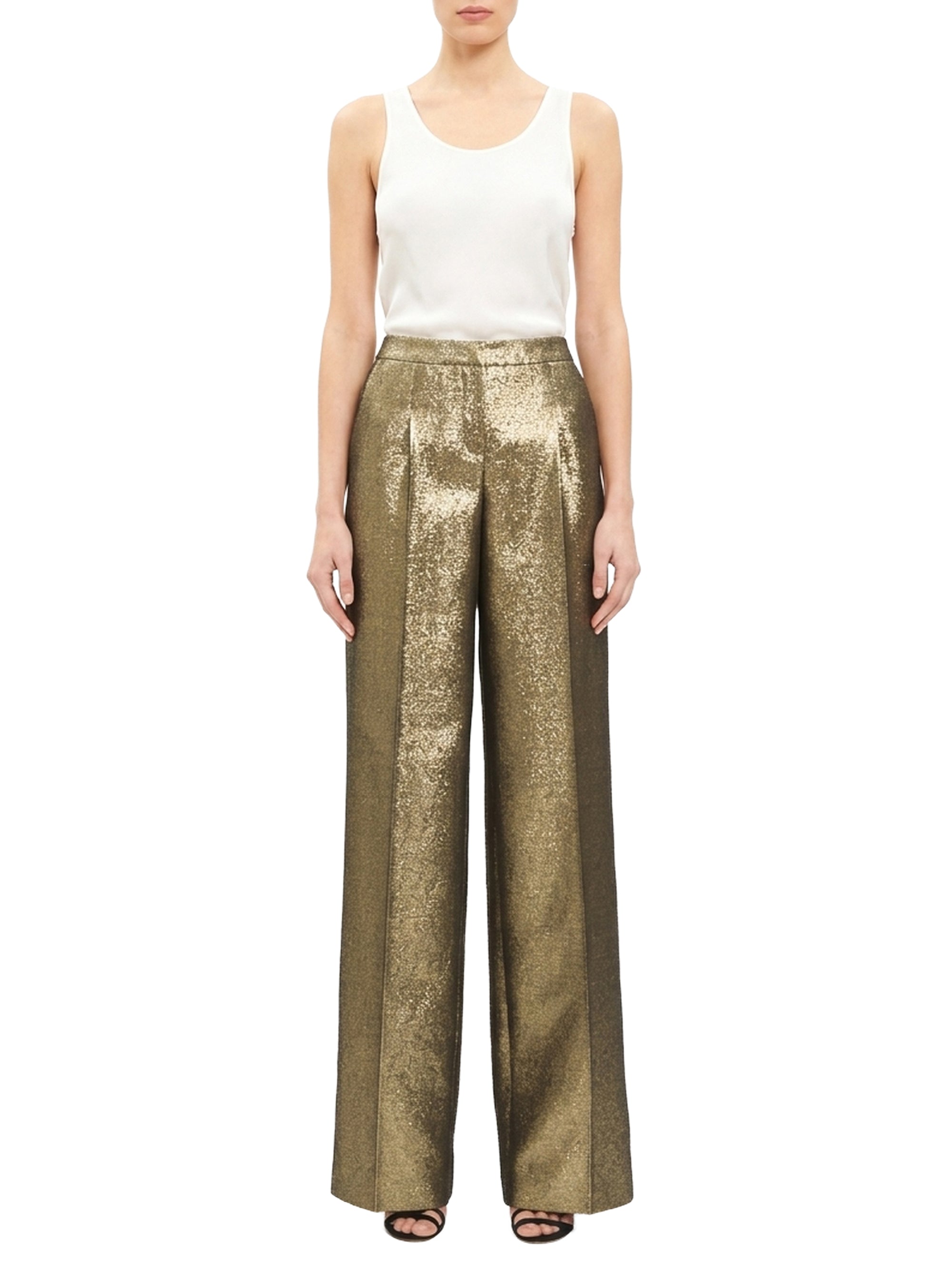 Pantalon palazzo irisé  - Gold
