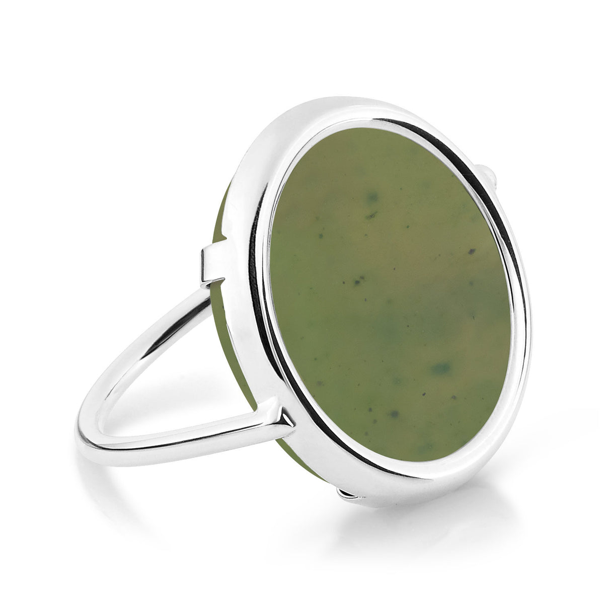 jade white gold disc ring