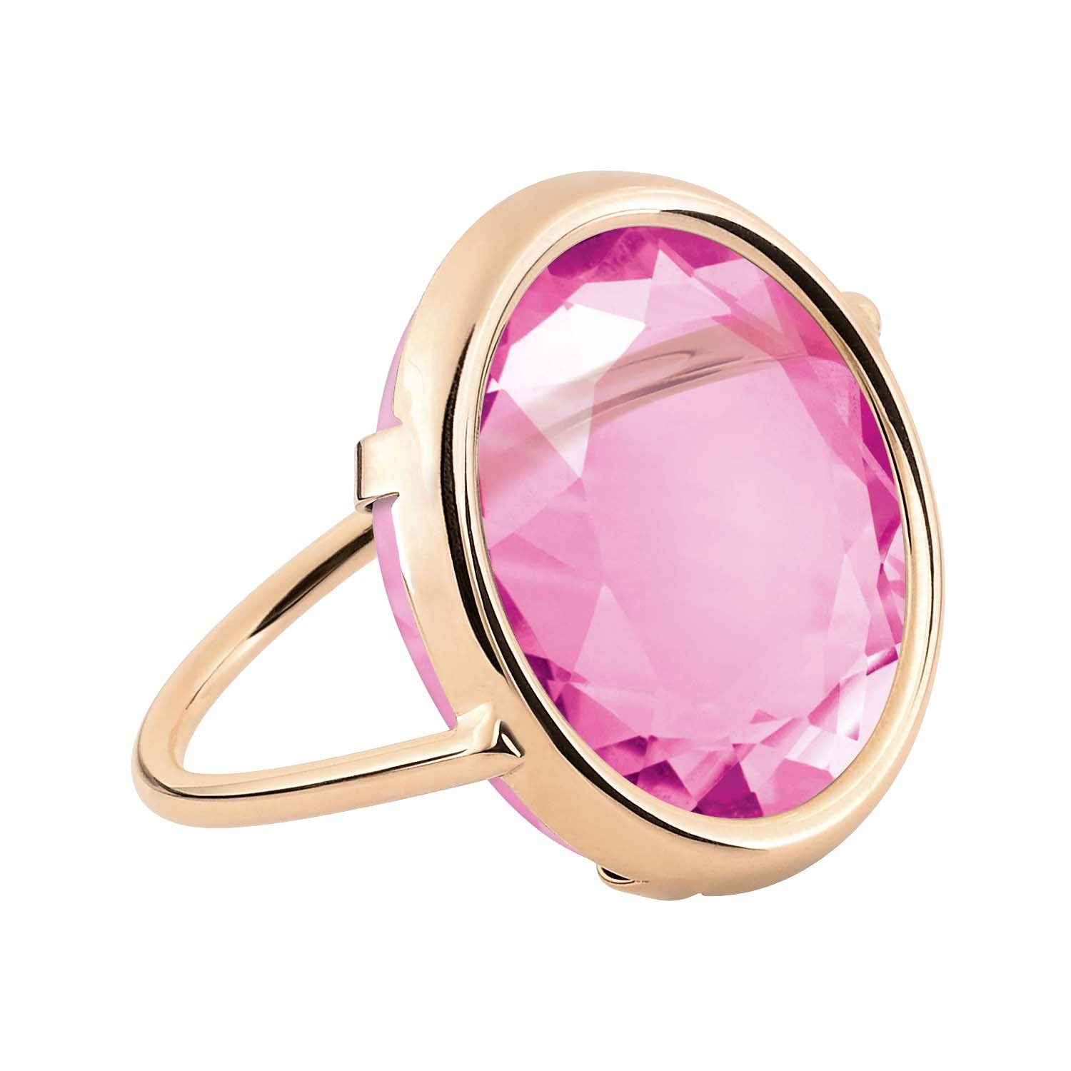 pink corundum disc ring