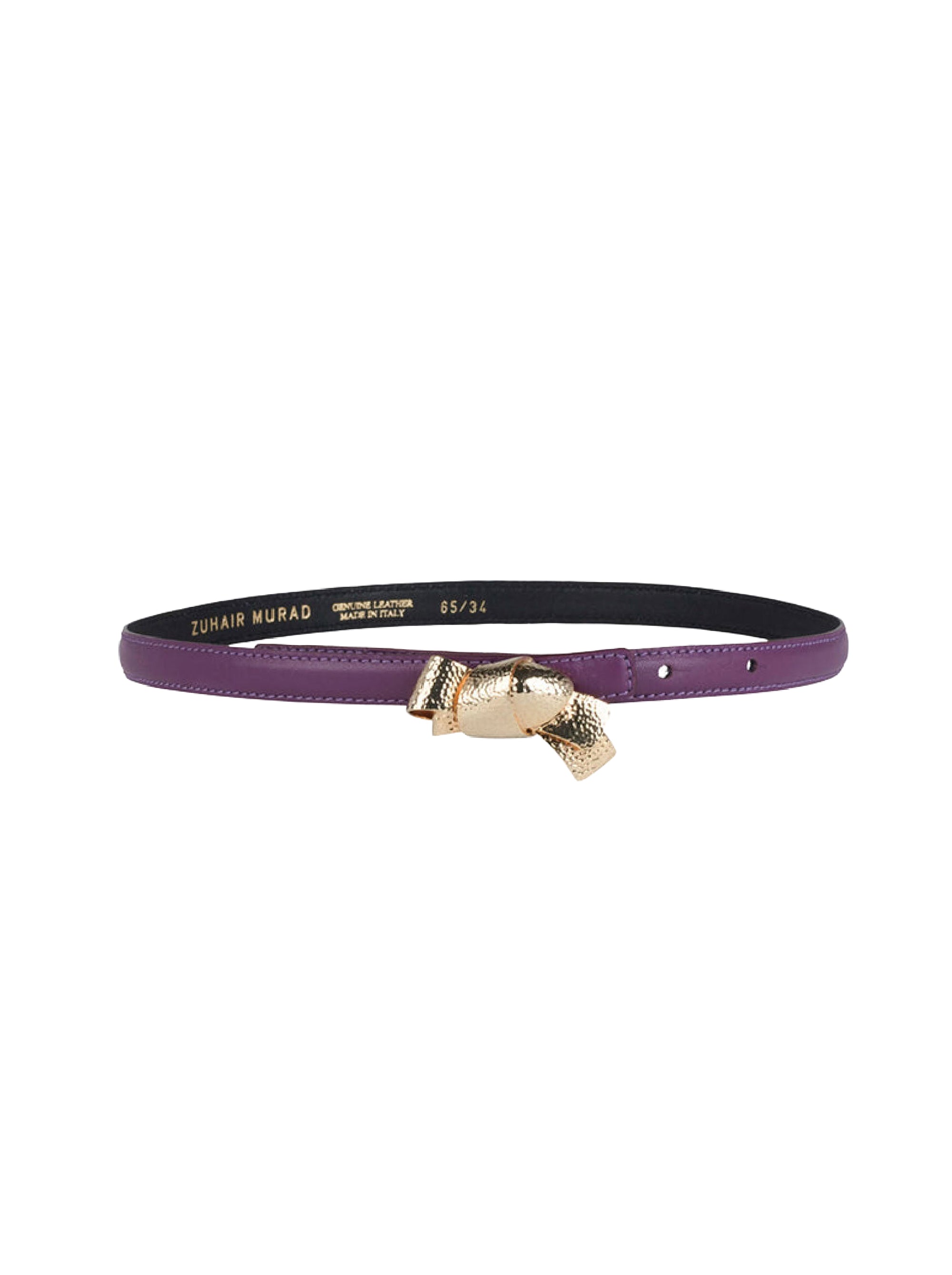 Ceinture fine à boucle nœud en cuir - Samba