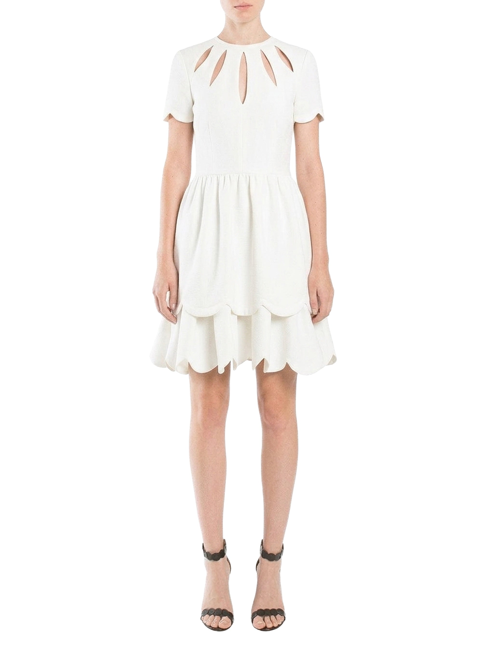 Dress with petal cut-outs and scalloped edges - Jet Stream