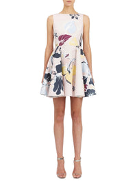 Robe courte à imprimé fleuri - Chalk