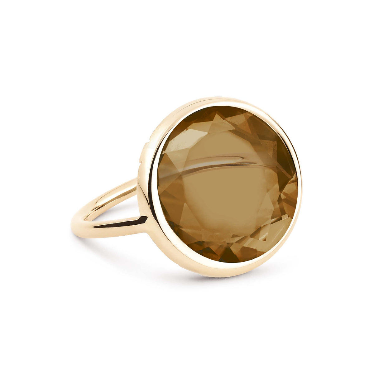 baby smoky quartz disc ring