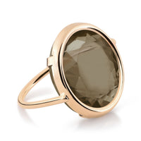 smoky quartz disc ring