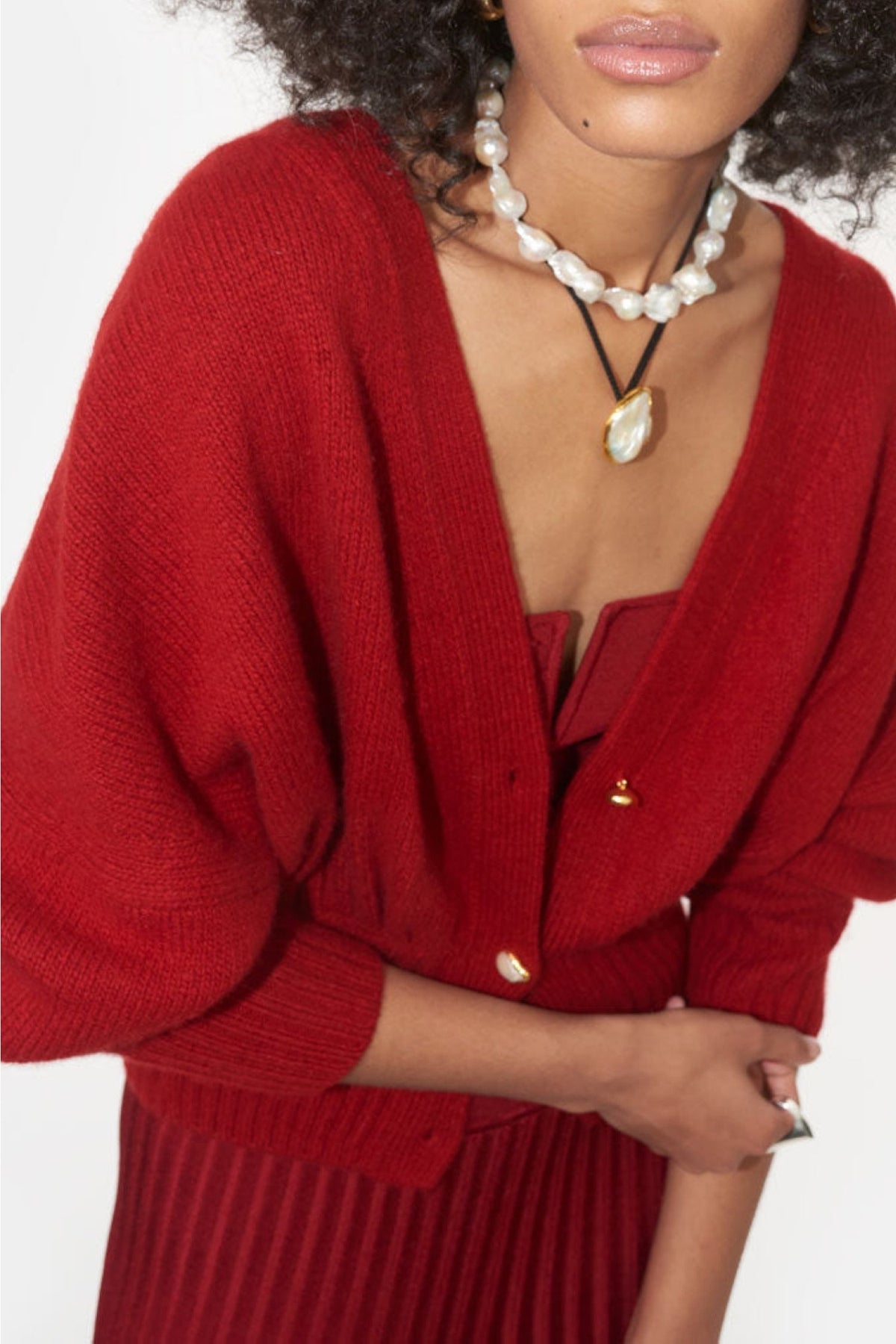 Luna Pearl Cardigan - Rouge Piaf