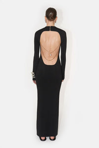Robe longue Athena à perle - Black