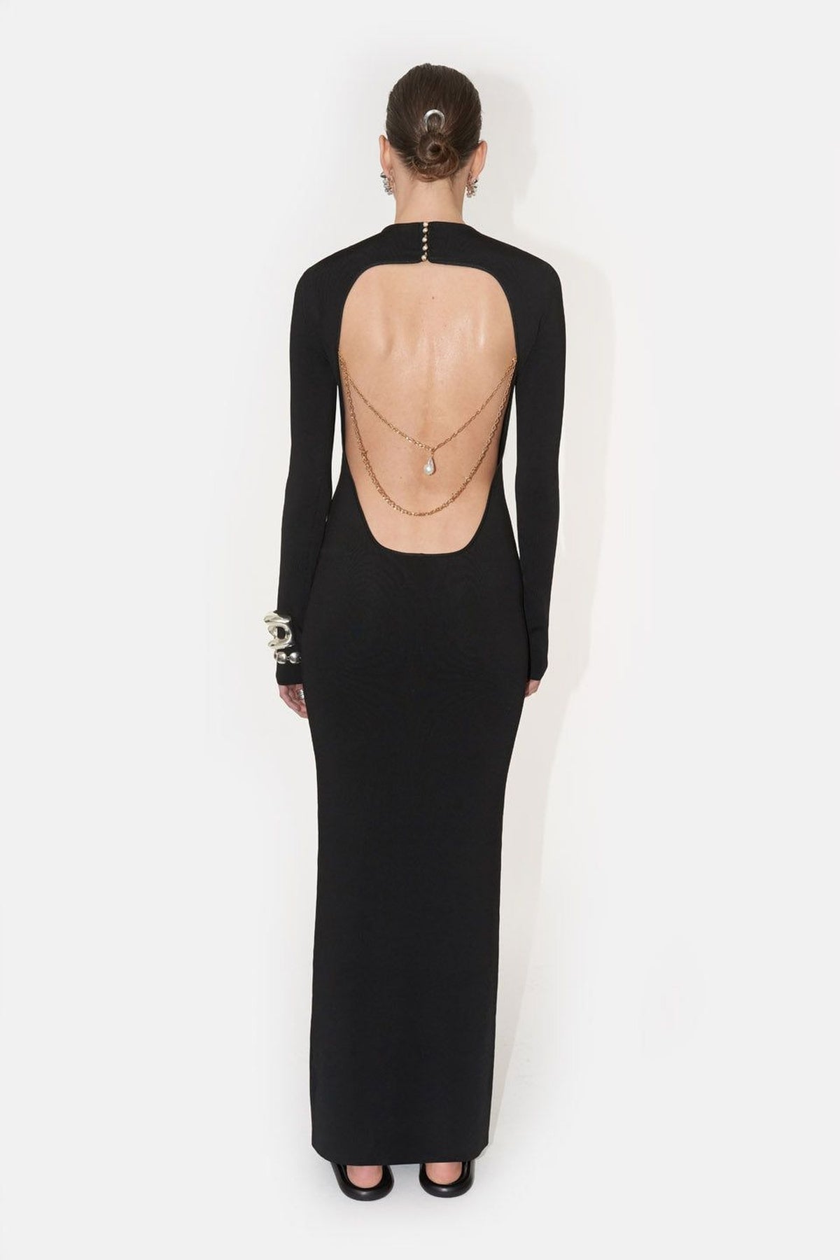 Robe longue Athena à perle - Black