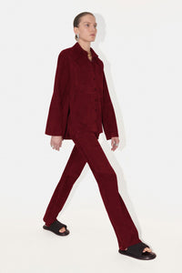 Chemise Farrah en cuir - Oxblood
