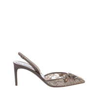 Slingbacks Aretha 80 à strass en cuir - Argento & Shade