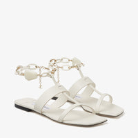 Sandales Reed plates en cuir avec chaînette - Latte
