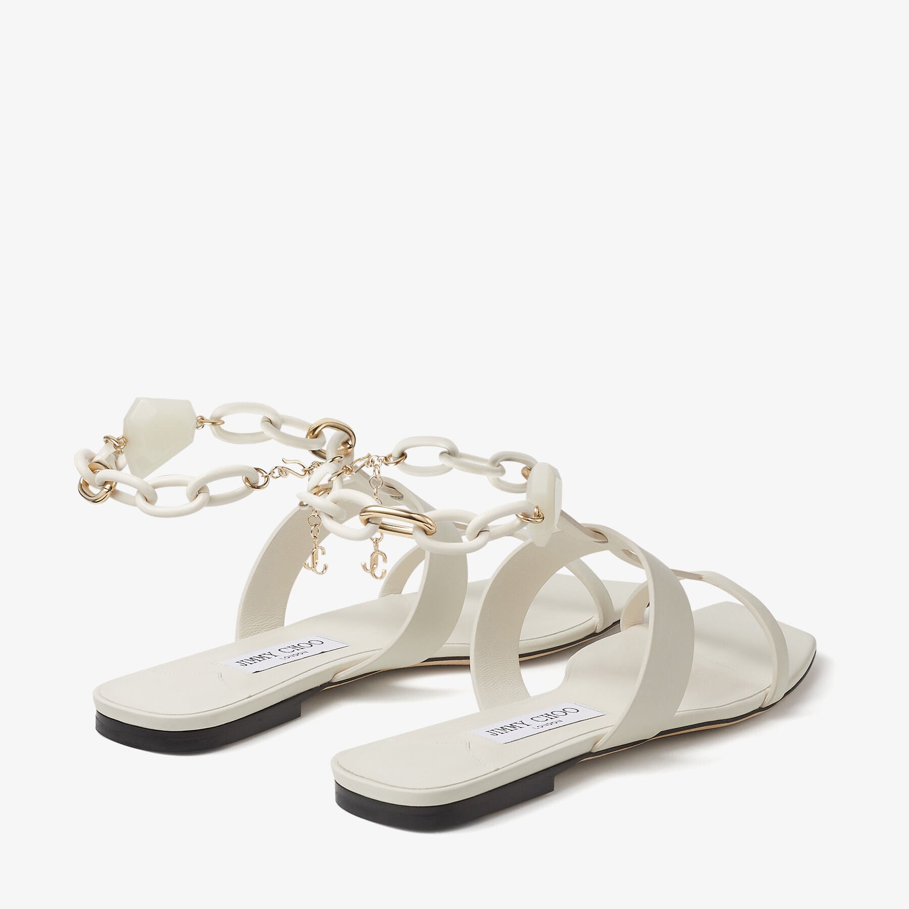 Sandales Reed plates en cuir avec chaînette - Latte