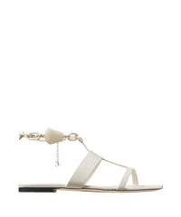 Sandales Reed plates en cuir avec chaînette - Latte