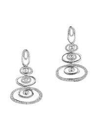 1qty DJV / QTY DISPO : 0-QTY VENDUES : 0-ST : 0% PRIX // Argent Rhodié Boucles d'oreille sur argent rhodié serties de Burmalite™ blanche pavé /// RECO : 191€