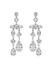 1qty DJV / QTY DISPO : 0-QTY VENDUES : 0-ST : 0% PRIX // Argent Rhodié Boucles d'oreilles sur argent rhodié serties de burmalite™ blanche taile poire /// RECO : 280€