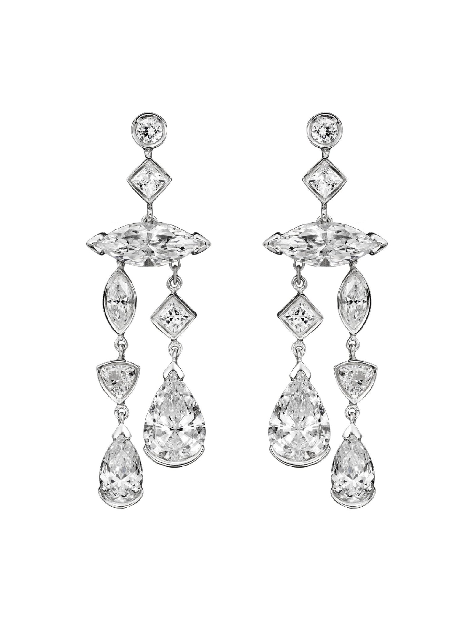 1qty DJV / QTY DISPO : 0-QTY VENDUES : 0-ST : 0% PRIX // Argent Rhodié Boucles d'oreilles sur argent rhodié serties de burmalite™ blanche taile poire /// RECO : 280€