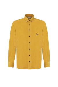 Chemise à logo brodé en velours - Jaune