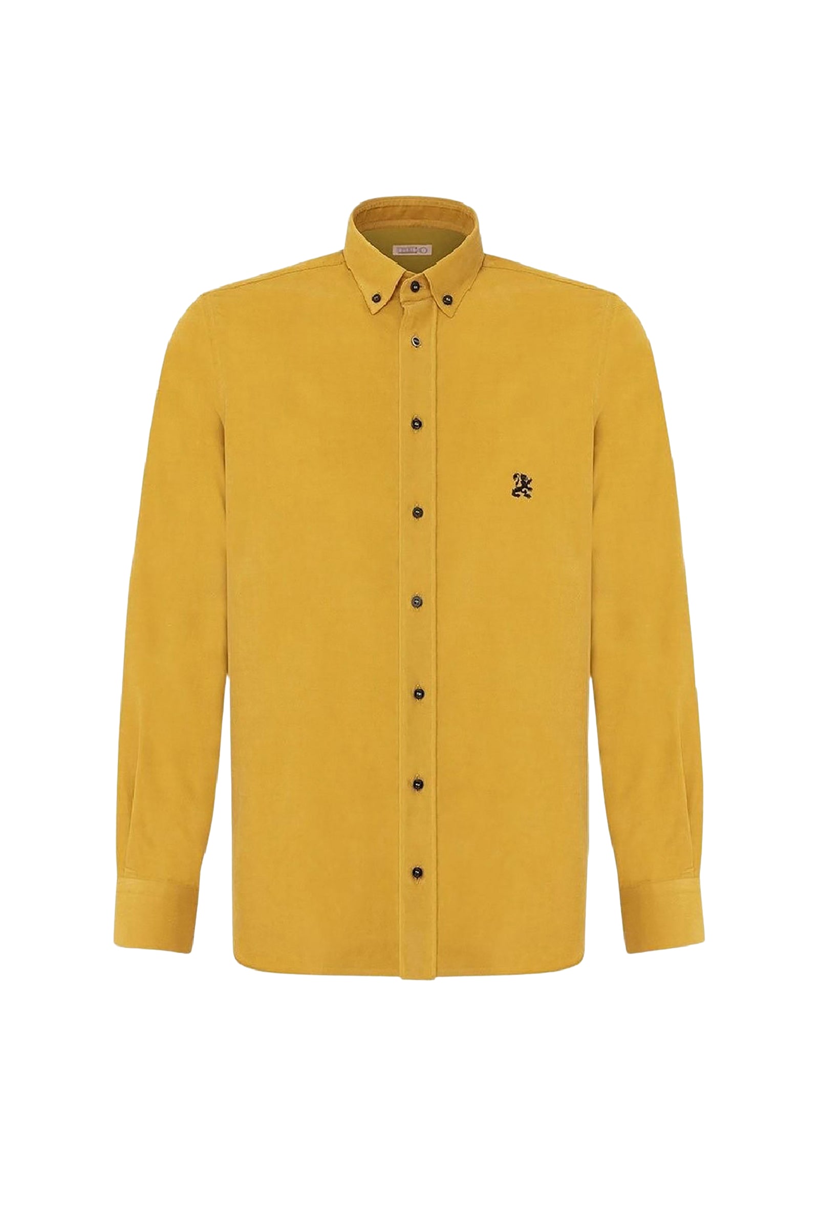 Chemise à logo brodé en velours - Jaune
