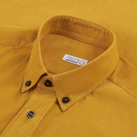 Chemise à logo brodé en velours - Jaune