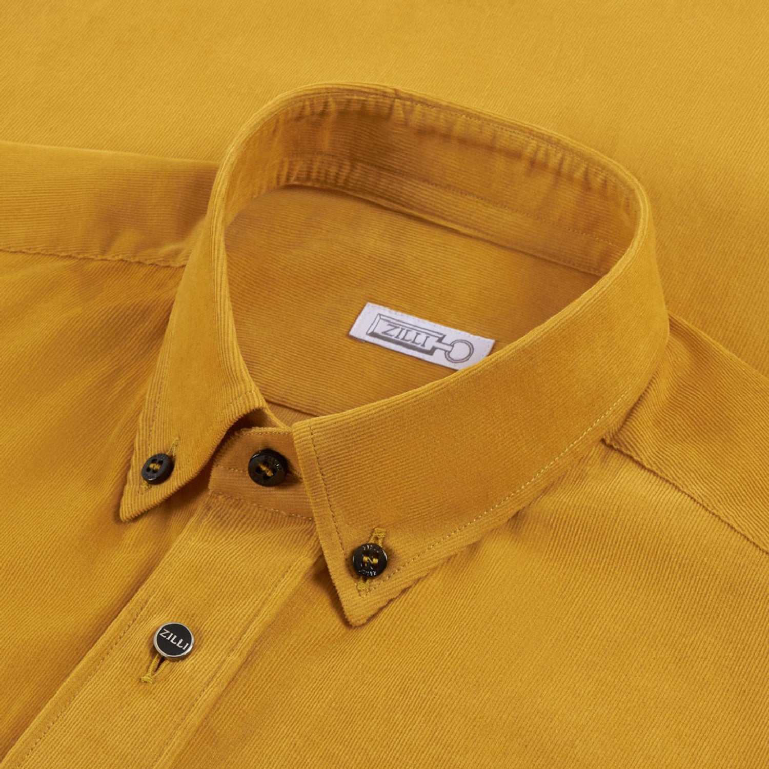 Chemise à logo brodé en velours - Jaune