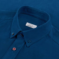 Button-down collar shirt with embroidered logo - Navy