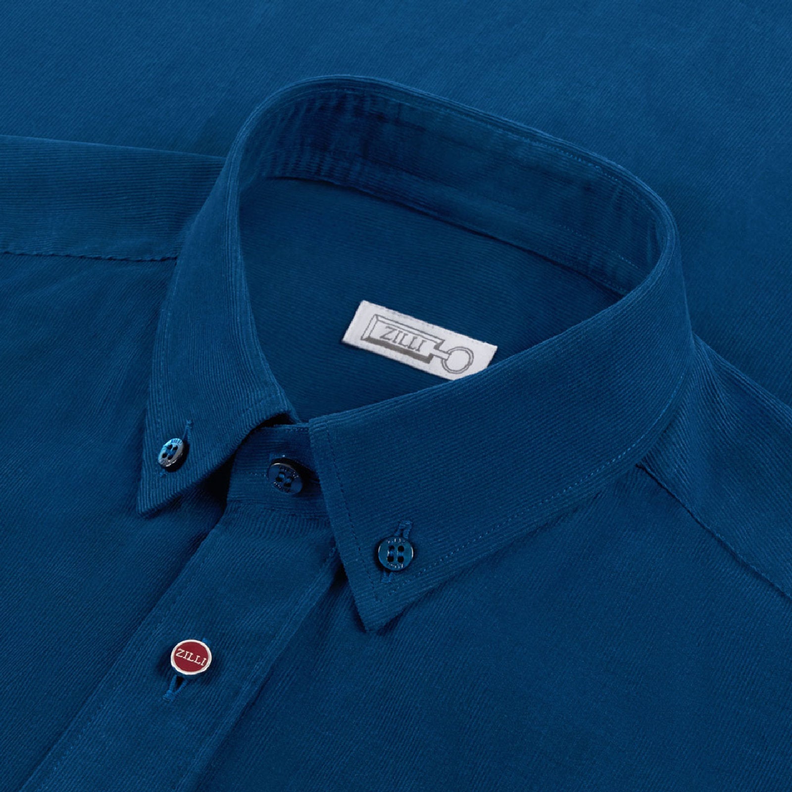 Button-down collar shirt with embroidered logo - Navy