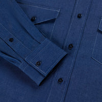 Chemise à surpiqûres - Bleu