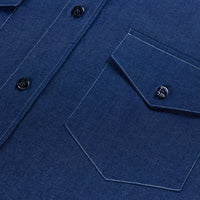Chemise à surpiqûres - Bleu