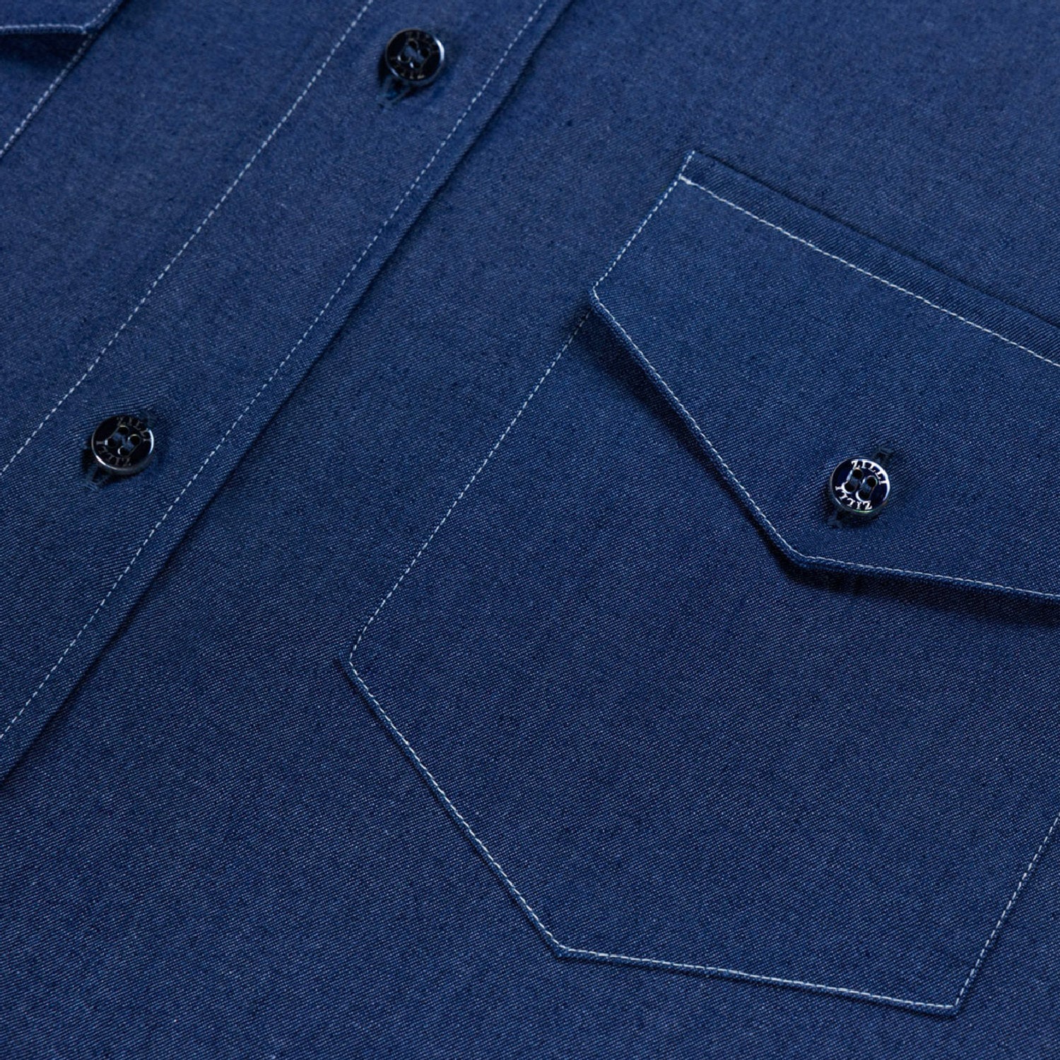 Chemise à surpiqûres - Bleu