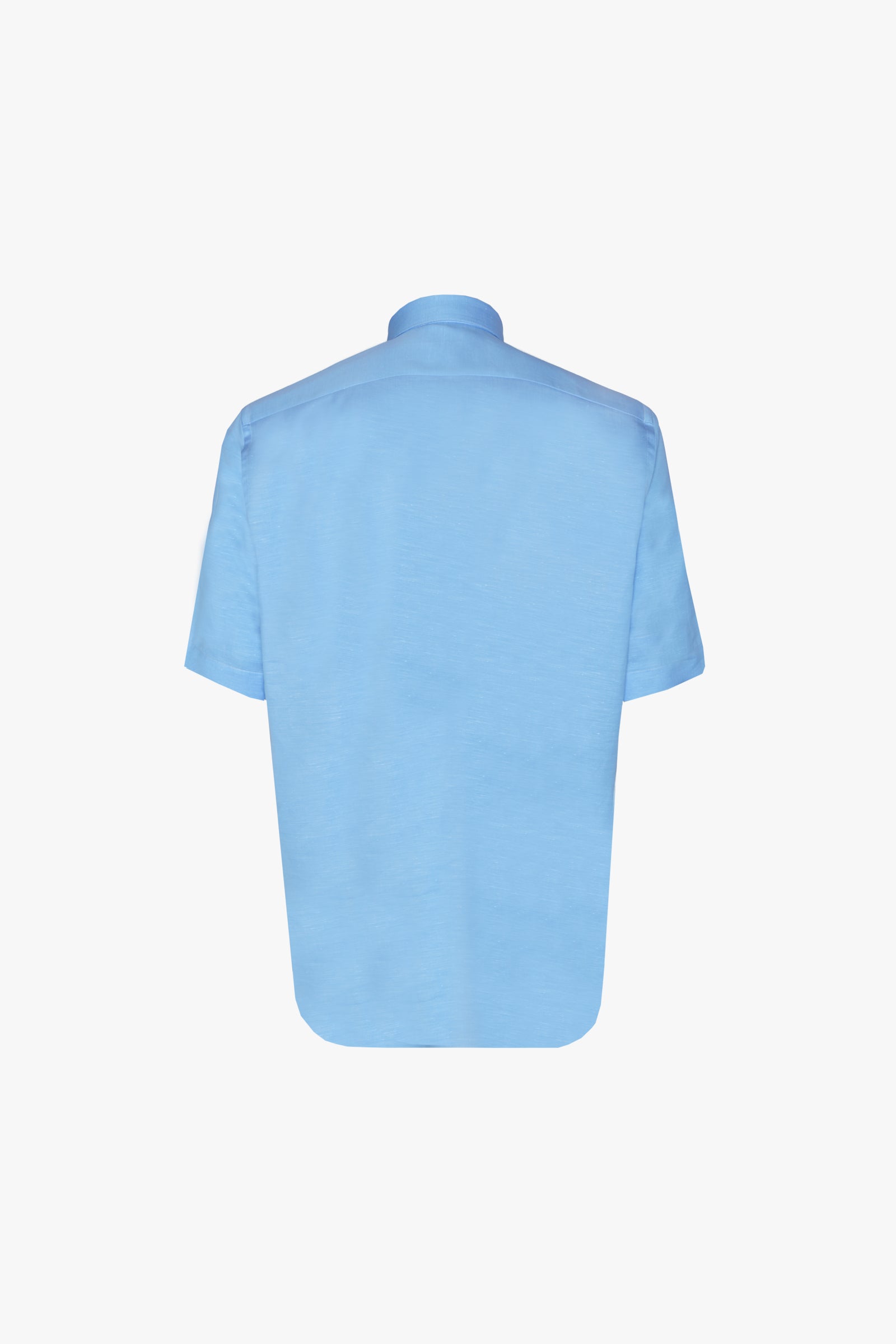 Chemise à manches courtes tissée en cuir exotique - Bleu