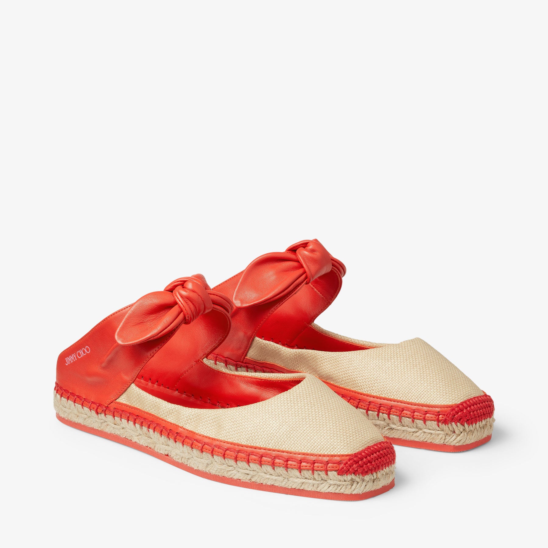 Ballerines Reka plates en raphia et cuir - Paprika & Natural