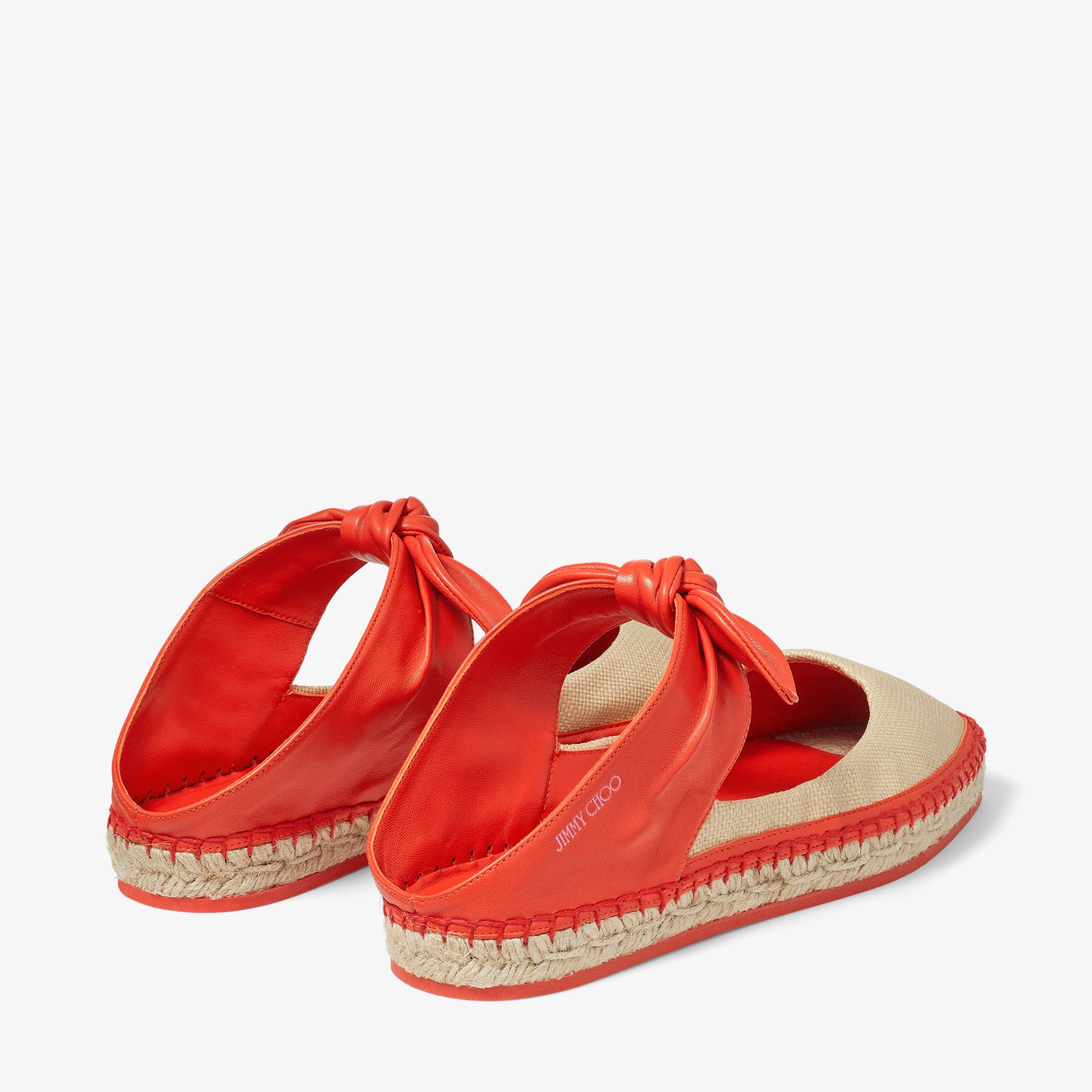 Ballerines Reka plates en raphia et cuir - Paprika & Natural