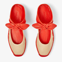 Ballerines Reka plates en raphia et cuir - Paprika & Natural