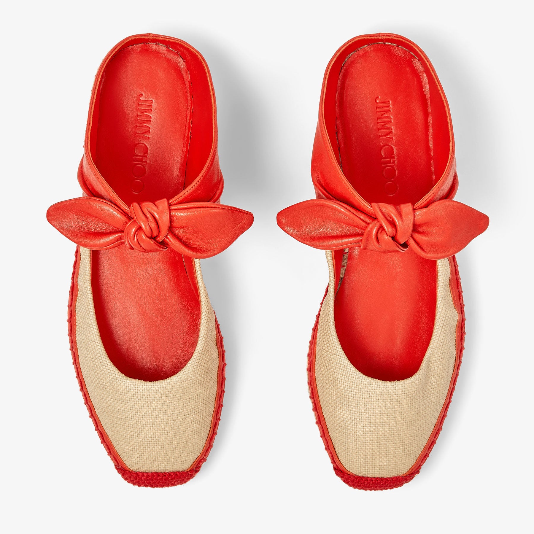 Ballerines Reka plates en raphia et cuir - Paprika & Natural