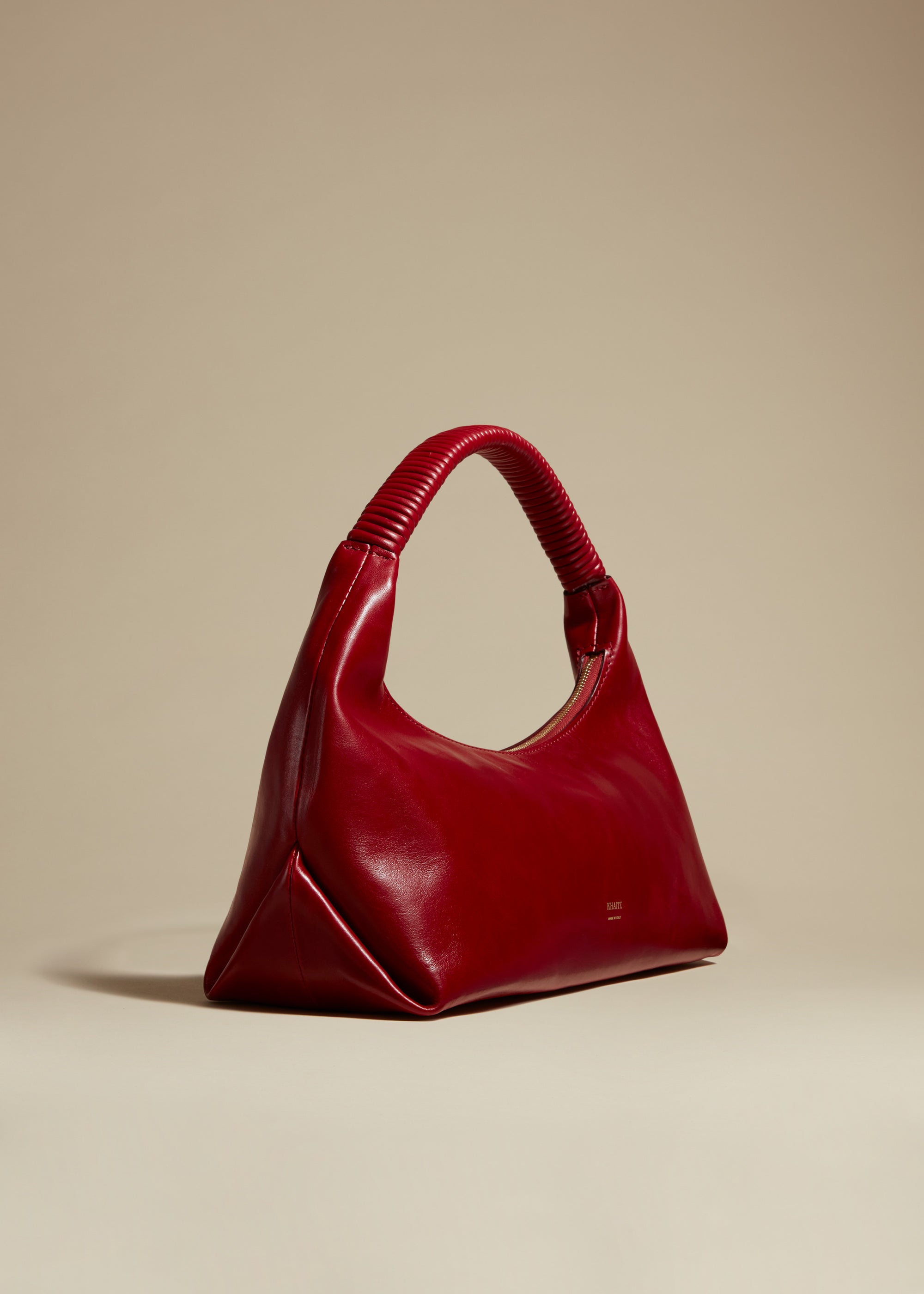Remi hobo in leather - Rouge Red