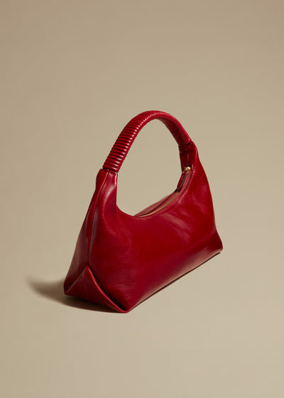 Remi hobo in leather - Rouge Red