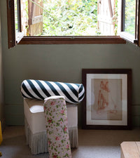 Pouf Nonna en velours - Beige