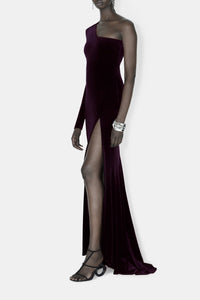 Robe Rosie à fente - Aubergine