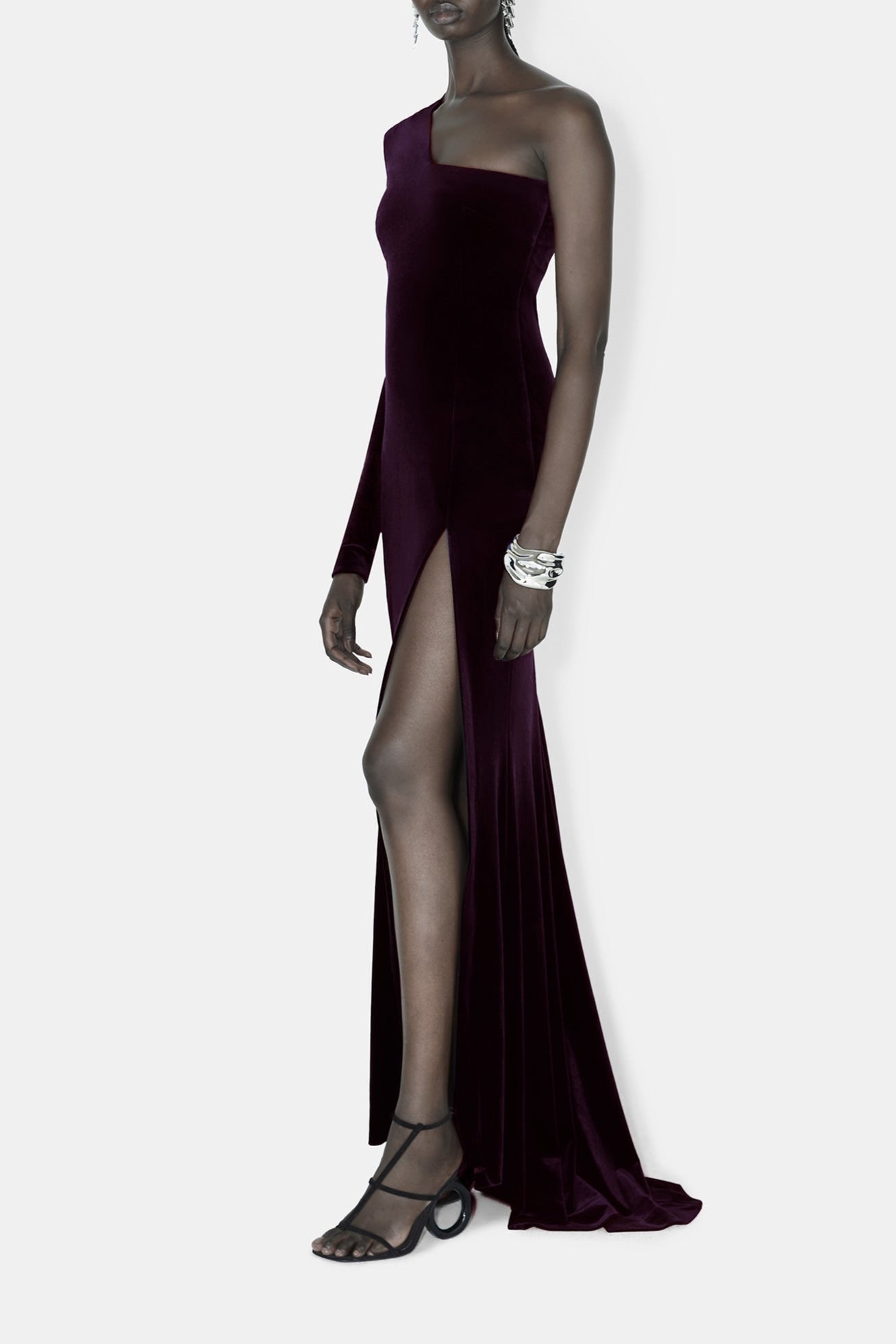 Robe Rosie à fente - Aubergine